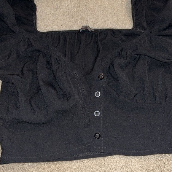 Size 10 Nasty Gal Black button up shirt - Picture 2 of 2